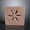 Natural Square Stone Decorative Block With Intricately Carved Flower Pattern Design For Home Decoration