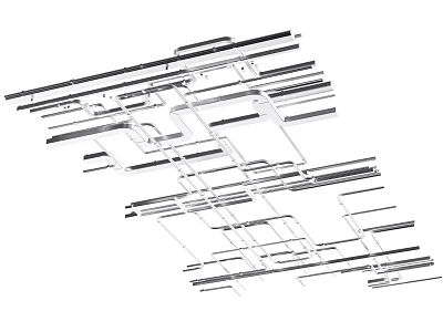 Modern Ceiling Design Featuring Geometric Linear Patterns And Sleek Structure 3d model