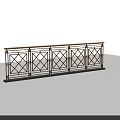 Modern Metal Fence with Geometric Pattern Black Frame and Horizontal Top Rail