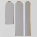 Stylish Modern Mirrors Featuring Rectangular Arched Shapes And Gold Copper Black Gray Frames 3d model