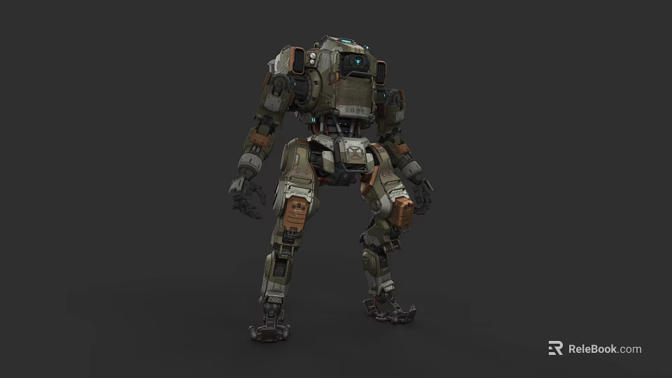 Game Movie Character Mechanical Robot With Detailed Armor Joints And Military Style Design 3d model 