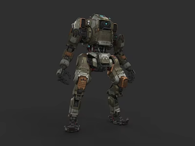 Game Movie Character Mechanical Robot With Detailed Armor Joints And Military Style Design 3d model