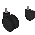 Durable Commercial Equipment Heavy Duty Casters with Black Rubber Wheels and Mounting Bolts