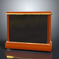 Classic Wooden Desktop Accessory Featuring Black Panel Gold Trim And Sturdy Base