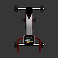 Modern Stationary Exercise Bike With White Frame Red Handlebar And Digital