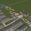 Aerial view of Chinese villa 3d model