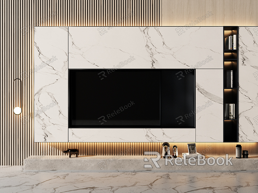 Modern TV background wall model