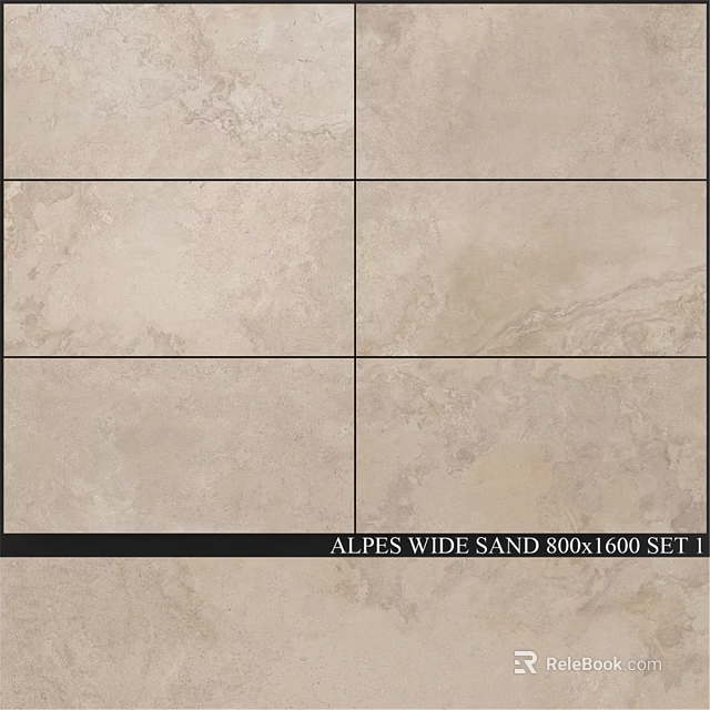 Alpes Wide Sand 800x1600 Set 1 Natural Stone Texture Floor Tiles 3d model 