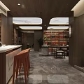 Luxurious Wine Cellar Interior With Wooden Racks And Marble Table Storage Design