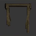 Wooden Plank Walkway With Long Structure And Multiple Supported Legs Design