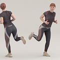 Passers-by Pedestrian Figures Adult Sports Running 3d model