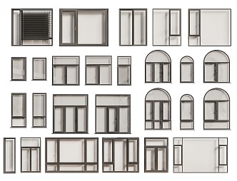 Modern floor-to-ceiling window sliding window casement window bay window balcony window system window frame broken bridge aluminum window 3d model