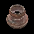 Ancient Handcrafted Terracotta Vessel With Two Tiered Design And Textured Surface