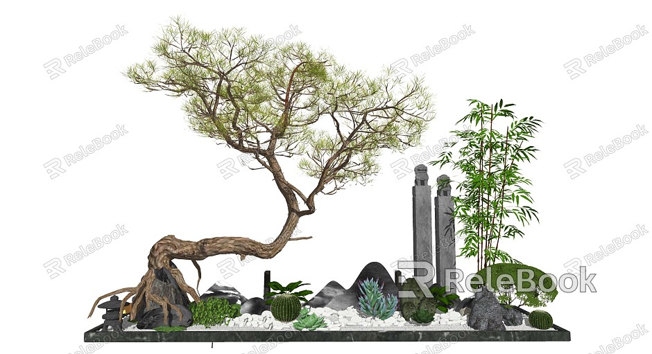 New Chinese style landscape sketch landscape sketch dry landscape stone model