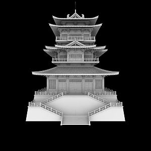 New Chinese Ancient Loft Building 3d model