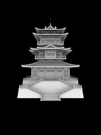 New Chinese Ancient Loft Building 3d model