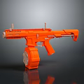 Orange Toy Weapon Gun With Magazine Barrel And Sight Design Features