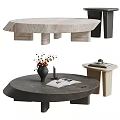 CASSINA Coffee Table Combination Tea Table Side Table Accessories Ornaments Mother and Mother Tea Table Vase 3d model