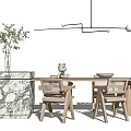 Modern Dining Table Chair Combination Dining Table Chair 3d model