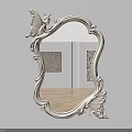 Ornate Decorative Mirror With Butterfly Carvings On Frame Reflecting Wooden Floor And Wall Art