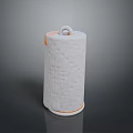 White Kitchen Paper Towel Roll With Orange Trim And Handle For Home Use