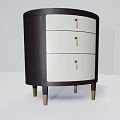 Modern Nightstand With Dark Frame White Drawers And Gold Legs Design