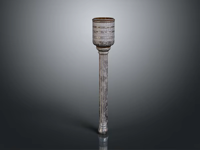 Vintage Ornate Brass Candlestick With Carved Fluted Column And Decorative Top 3d model