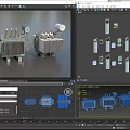 Industrial Power Transformers With Heat Sinks Terminal Posts And Control Meters