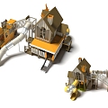 Manor Train Farm Theme Slide Climbing Paradise Features House Fun Children's Paradise 3d model