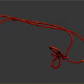 Red Rope With Intricate Knots And Loop Structure On Dark Background