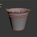Sturdy Silver Metal Bucket With Wooden Handle Essential Household Item For Daily Use