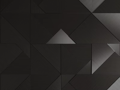 Black Wall Design With Geometric Patterns Triangles Rectangles And Textured Lines 3d model