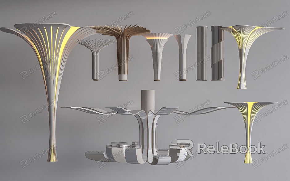 Modern decorative column Special-shaped column Modeling column model