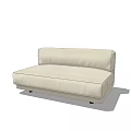 Light Colored Modern Two Seater Sofa With Sleek Design And Black Legs 3d model