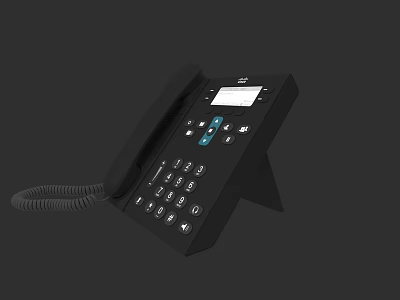 Professional Office Electrical Appliance Black Corded Phone With Digital Display And Numeric Keypad 3d model