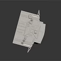 White Cosmic Spacecraft Model With Modular Units And Platform Structures
