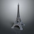 Eiffel Tower Model Featuring Lattice Structure Metallic Texture And Base Reflection 3d model