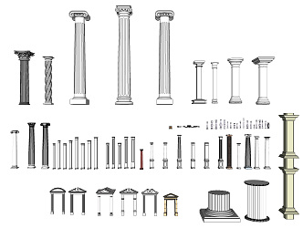 European Roman Column Roman Column Stigma Column Foundation Aquarius Railing Guardrail 3d model