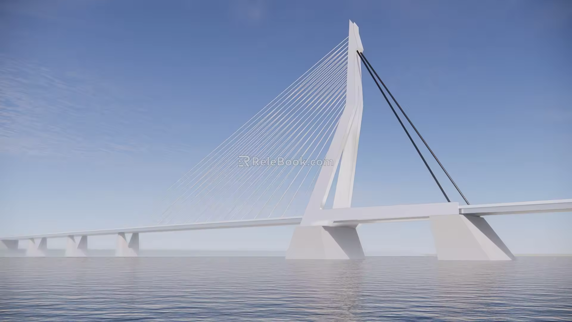 suspension bridge cable bridge net red bridge 3d model