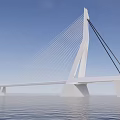 suspension bridge cable bridge net red bridge 3d model