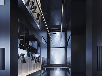 Modern Bar Interior With Stylish Lighting And Decor 3d model