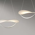 Modern Curved White Pendant Lights For Interior Decor With Soft Lighting 3d model