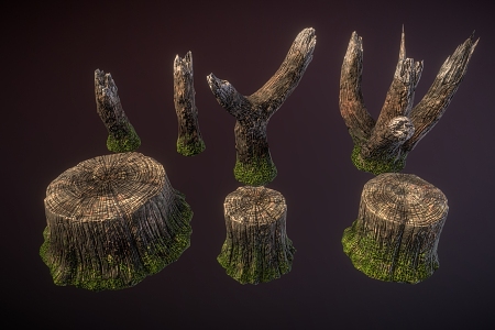 Old Pile Dead Wood 3d model