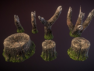 Old Pile Dead Wood 3d model