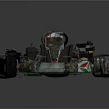 Racing Go Kart With Green Frame White Body Open Design And Logos