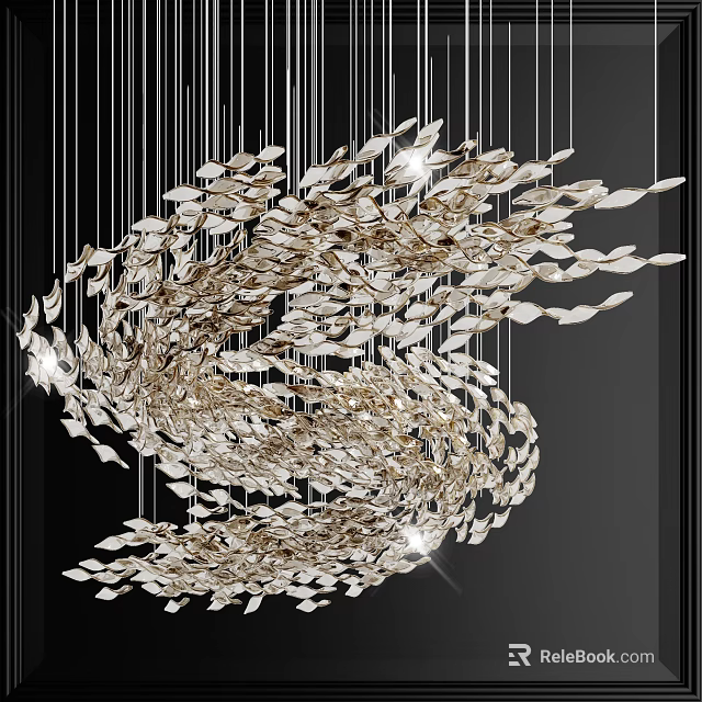 Modern Spiral Crystal Chandelier With Shimmering Hanging Elements For Luxury Interior 3d model