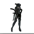 Futuristic Black Mechanical Exoskeleton With Advanced Combat Equipment