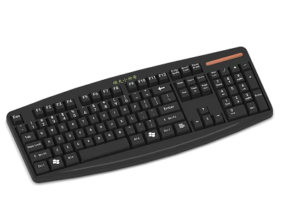 Black Computer Keyboard With Ergonomic Design Standard Layout And Function Keys 3d model
