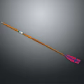 Wooden Paddle With Red Blue Striped Blade And White Handle Design
