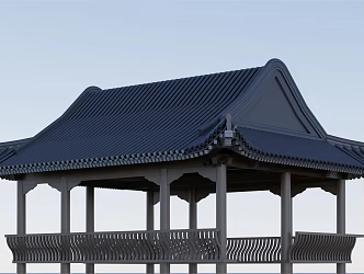 New Chinese Landscape Corridor 3d model